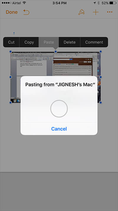 take a screenshot for paste on mac